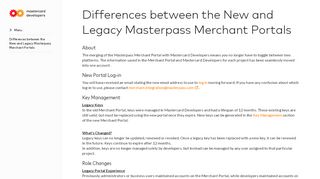 
                            5. Differences between the New and Legacy Masterpass Merchant Portals