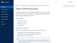 
                            3. Differences between user and organization accounts - GitHub Help