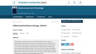 
                            11. Differential Fertility in Chicago, 1920-40