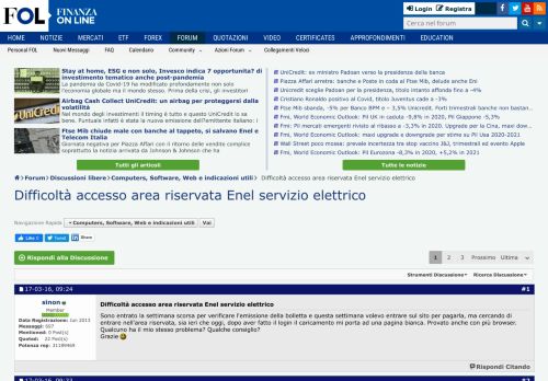 
                            4. Difficoltà accesso area riservata Enel servizio elettrico ...