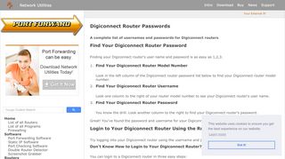 
                            11. Digiconnect Router Passwords - Port Forward