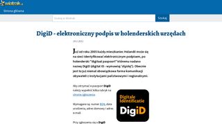 
                            6. DigiD - elektroniczny podpis w holenderskich urzędach - Wiatrak.nl
