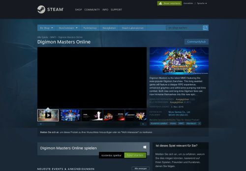 
                            2. Digimon Masters Online bei Steam