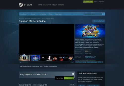 
                            1. Digimon Masters Online on Steam
