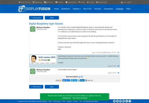 
                            8. Digital Blasphemy login failures • Discussions • DisplayFusion by ...