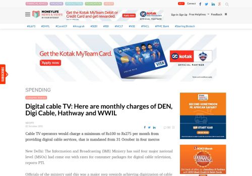 
                            12. Digital cable TV: Here are monthly charges of DEN, Digi Cable ...