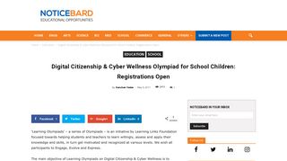 
                            9. Digital Citizenship & Cyber Wellness Olympiad for School Children ...