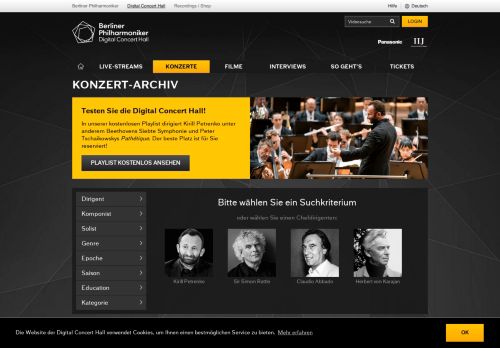 
                            7. Digital Concert Hall: Konzert-Archiv