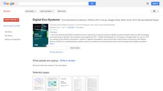 
                            8. Digital Eco-Systems: Third International Conference, OPAALS 2010, ...