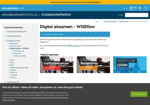 
                            7. Digital eksamen - WISEflow - Medarbejdere - Aarhus Universitet