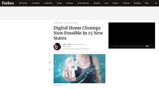 
                            10. Digital Home Closings Now Possible In 15 New States - Forbes