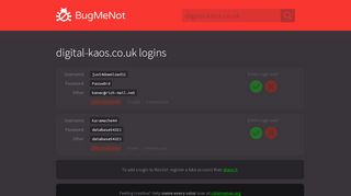 
                            9. digital-kaos.co.uk passwords - BugMeNot
