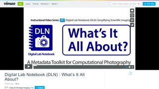 
                            9. Digital Lab Notebook (DLN) : What's It All About? on Vimeo