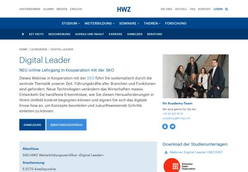 
                            11. Digital Leader – Kooperation SKO & HWZ - HWZ