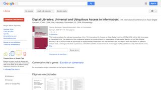 
                            9. Digital Libraries: Universal and Ubiquitous Access to Information: ...