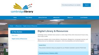 
                            11. Digital Library & Resources - Cambridge Library - Town of Cambridge