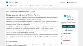 
                            8. Digital Marketing Institute Testing for IBM :: Pearson VUE
