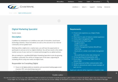 
                            13. Digital Marketing Specialist | CaseWare