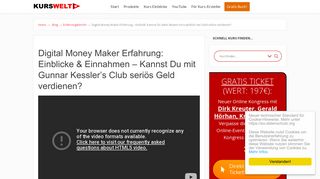 
                            8. Digital Money Maker Club - Kurs Welt