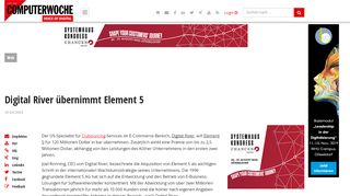 
                            5. Digital River übernimmt Element 5 - computerwoche.de