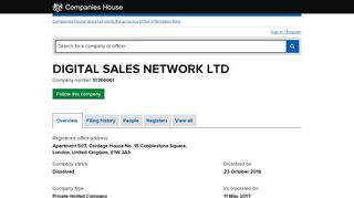 
                            7. DIGITAL SALES NETWORK LTD - Overview (free company ...