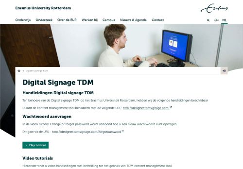 
                            12. Digital Signage TDM | Erasmus University Rotterdam