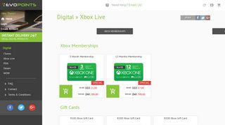 
                            11. Digital » Xbox Live | Evopoints