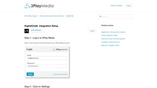 
                            6. DigitalChalk: Integration Setup – 3Play Media Support