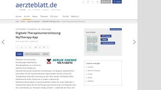 
                            6. Digitale Therapieunterstützung: MyTherapy-App - Deutsches Ärzteblatt