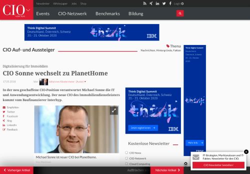
                            10. Digitalisierung für Immobilien: CIO Sonne wechselt zu PlanetHome ...