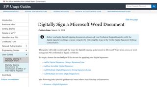 
                            11. Digitally Signing in Microsoft Word - (PIV) credential