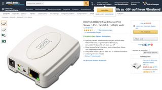 
                            11. DIGITUS USB 2.0 Fast Ethernet Print Server, 1-Port, 1x: Amazon.de ...