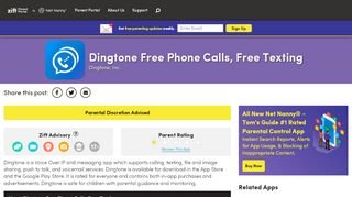 
                            12. Dingtone Free Phone Calls, Free Texting - Zift App Advisor