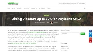 
                            12. Dining Discount up to 50% for Maybank AMEX – KCLau.com