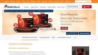 
                            6. Dining Privileges Credit Card, ICICI Bank Coral Credit Card