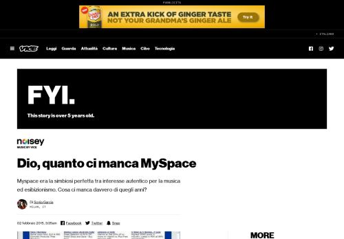 
                            11. Dio, quanto ci manca MySpace - Noisey