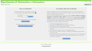 
                            11. Dipartimento di Matematica e Informatica: Login al sito - Moodle@dmi