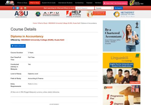 
                            12. Diploma in Accountancy - INSANIAH University College  ...