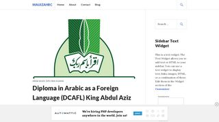 
                            9. Diploma in Arabic as a Foreign Language (DCAFL) King Abdul Aziz ...