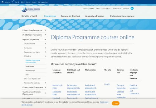 
                            2. Diploma Programme courses online - International Baccalaureate