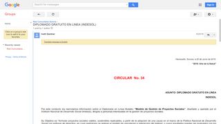 
                            13. DIPLOMADO GRATUITO EN LINEA (INDESOL) - Google Groups