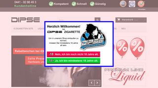 
                            1. Dipse e-Zigaretten: E-Zigarette und Liquid kaufen im DIPSE Shop.