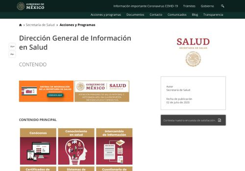 
                            4. Dirección General de Información en Salud | Secretaría de Salud ...