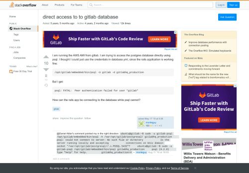 
                            4. direct access to to gitlab database - Stack Overflow