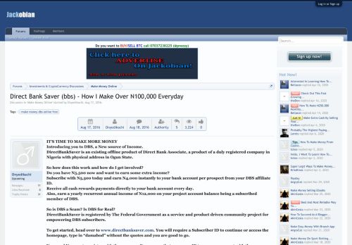 
                            10. Direct Bank Saver (bbs) - How I Make Over N100,000 Everyday ...