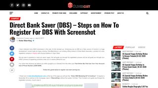 
                            7. Direct Bank Saver (DBS) - Steps on How To Register For DBS With ...