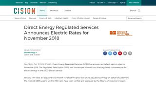 
                            7. Direct Energy Regulated Services Announces ... - Canada Newswire