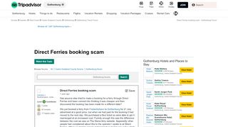 
                            7. Direct Ferries booking scam - Gothenburg Forum - TripAdvisor