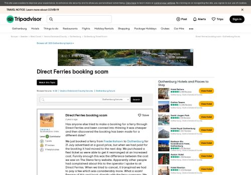 
                            5. Direct Ferries booking scam - Gothenburg Message Board - TripAdvisor