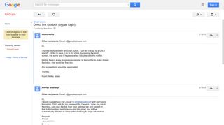 
                            8. Direct link to inbox (bypas login) - Google Groups